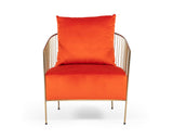 VIG Furniture Modrest Loveland - Glam Orange Velvet Accent Chair VGMFOC-2214-CH