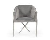 VIG Furniture Modrest Mancos - Modern Grey Velvet Accent Chair VGMFOC-296-GRY-CH