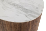 VIG Furniture Modrest Chelton - Contemporary White Ceramic & Walnut Oval Nightstand VGHB351U3-WAL-NS
