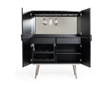 VIG Furniture Modrest Macoy - Modern Multicolor and Black Ash Wine Cabinet VGVCGR2008-WINE