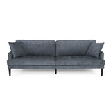 Malverne Contemporary 3 Seater Fabric Sofa with Accent Pillows, Charcoal and Dark Brown Noble House