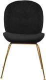 Paris Velvet / Engineered Wood / Metal / Foam Contemporary Black Velvet Dining Chair - 19.5" W x 25" D x 34.5" H