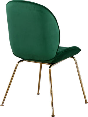 Paris Velvet / Engineered Wood / Metal / Foam Contemporary Green Velvet Dining Chair - 19.5" W x 25" D x 34.5" H