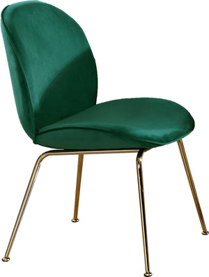 Paris Velvet / Engineered Wood / Metal / Foam Contemporary Green Velvet Dining Chair - 19.5" W x 25" D x 34.5" H
