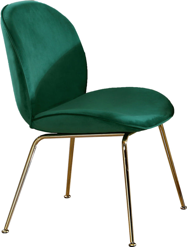 Paris Velvet / Engineered Wood / Metal / Foam Contemporary Green Velvet Dining Chair - 19.5" W x 25" D x 34.5" H