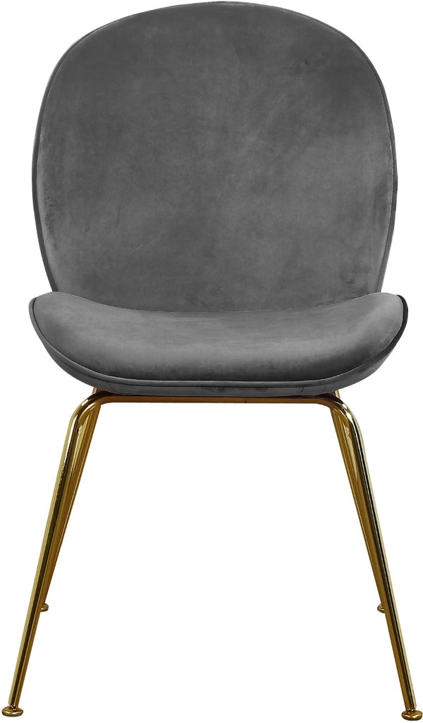 Paris Velvet / Engineered Wood / Metal / Foam Contemporary Grey Velvet Dining Chair - 19.5" W x 25" D x 34.5" H