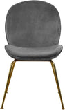 Paris Velvet / Engineered Wood / Metal / Foam Contemporary Grey Velvet Dining Chair - 19.5" W x 25" D x 34.5" H