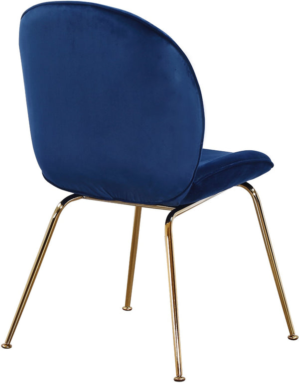 Paris Velvet / Engineered Wood / Metal / Foam Contemporary Navy Velvet Dining Chair - 19.5" W x 25" D x 34.5" H