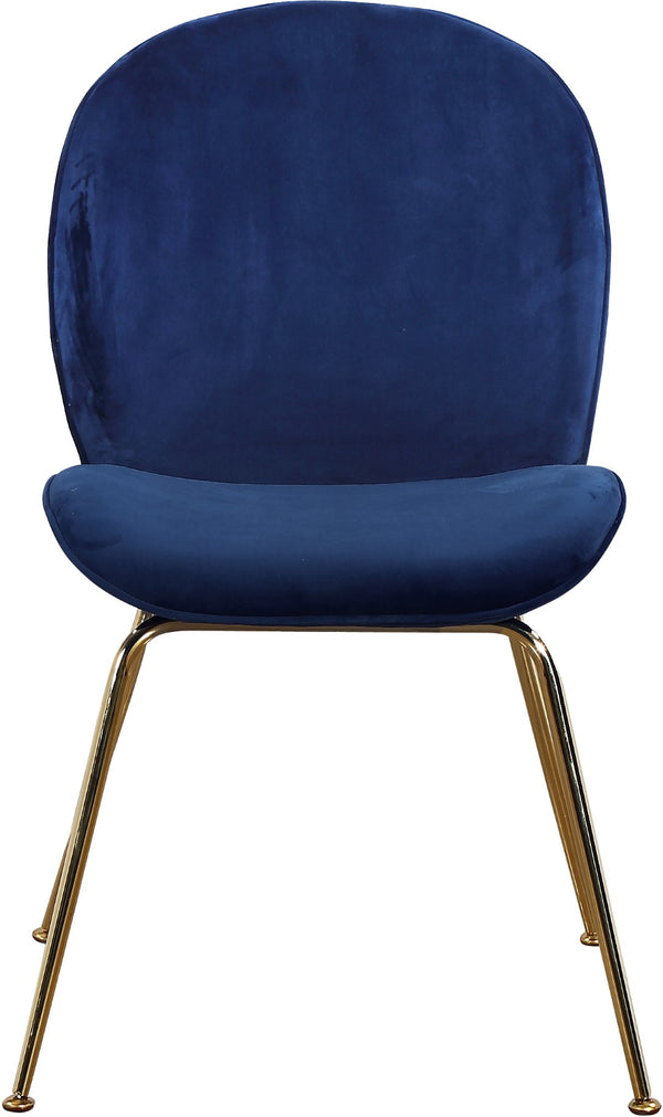 Paris Velvet / Engineered Wood / Metal / Foam Contemporary Navy Velvet Dining Chair - 19.5" W x 25" D x 34.5" H