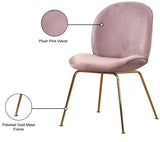 Paris Velvet / Engineered Wood / Metal / Foam Contemporary Pink Velvet Dining Chair - 19.5" W x 25" D x 34.5" H