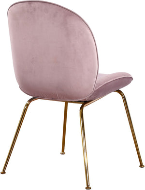 Paris Velvet / Engineered Wood / Metal / Foam Contemporary Pink Velvet Dining Chair - 19.5" W x 25" D x 34.5" H