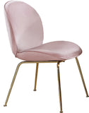 Paris Velvet / Engineered Wood / Metal / Foam Contemporary Pink Velvet Dining Chair - 19.5" W x 25" D x 34.5" H