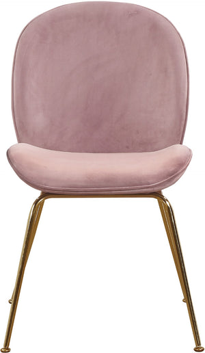 Paris Velvet / Engineered Wood / Metal / Foam Contemporary Pink Velvet Dining Chair - 19.5" W x 25" D x 34.5" H