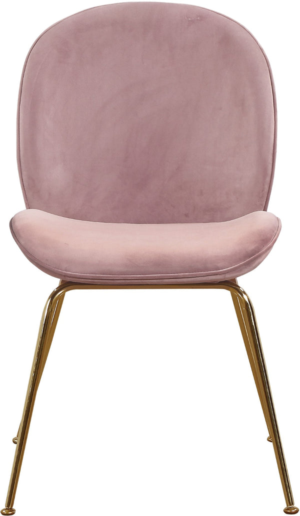 Paris Velvet / Engineered Wood / Metal / Foam Contemporary Pink Velvet Dining Chair - 19.5" W x 25" D x 34.5" H