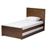 Catalina Modern Classic Mission Style Wood Twin Platform Bed with Trundle