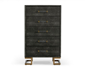 VIG Furniture Modrest Howard - Modern Shagreen Grey Leatherette & Gold Chest VGGMCHD-1528-5-CHEST