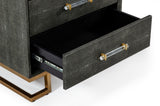 VIG Furniture Modrest Howard - Modern Shagreen Grey Leatherette & Gold Chest VGGMCHD-1528-5-CHEST