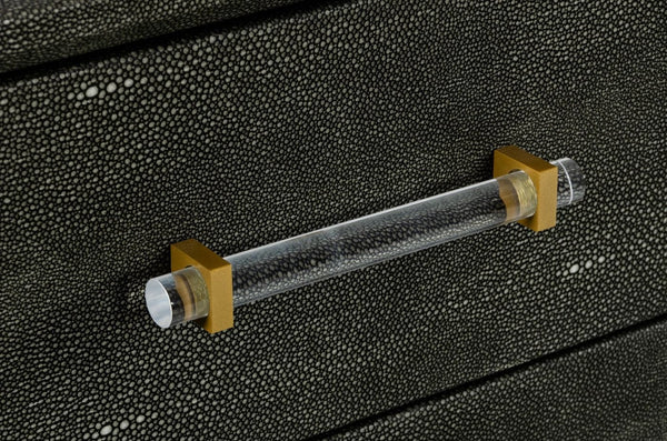 VIG Furniture Modrest Howard - Modern Shagreen Grey Leatherette & Gold Chest VGGMCHD-1528-5-CHEST