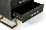 VIG Furniture Modrest Howard - Modern Shagreen Grey Leatherette & Gold Nightstand VGGMBEC-1528-GRY-NS