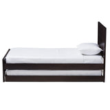 Baxton Studio Catalina Modern Classic Mission Style Dark Brown-Finished Wood Twin Platform Bed with Trundle