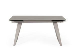 VIG Furniture Modrest Pittson - Modern Extendable Grey Glass Dining Table VGYFDT8852F-GRY-DT
