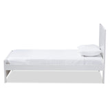 Baxton Studio Catalina Modern Classic Mission Style White-Finished Wood Twin Platform Bed
