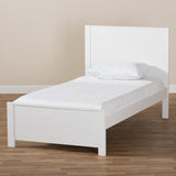 Baxton Studio Catalina Modern Classic Mission Style White-Finished Wood Twin Platform Bed