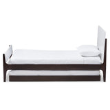 Baxton Studio Nereida Modern Classic Mission Style White and Dark Brown-Finished Wood Twin Platform Bed