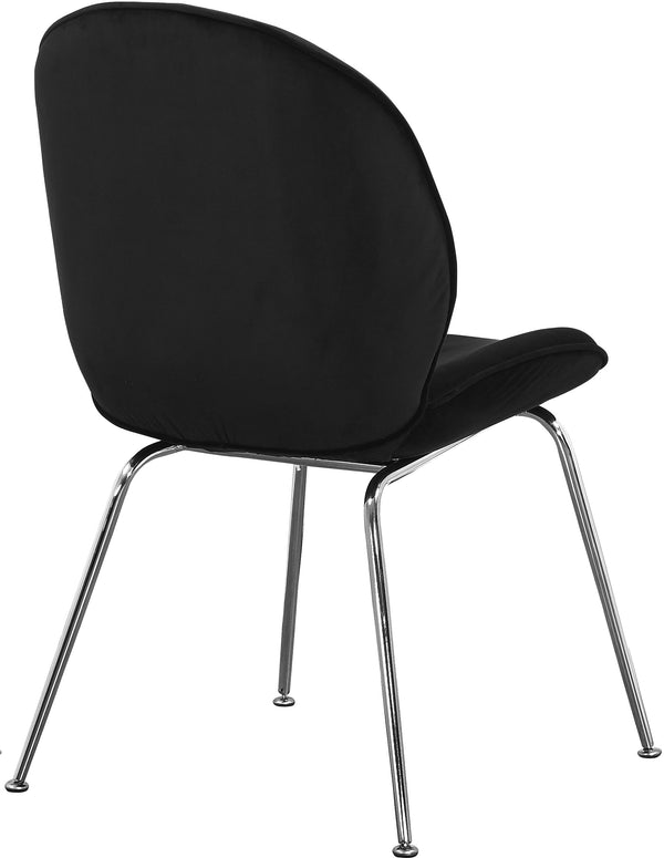 Paris Velvet / Engineered Wood / Metal / Foam Contemporary Black Velvet Dining Chair - 19.5" W x 25" D x 34.5" H