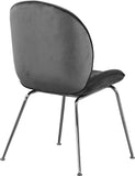 Paris Velvet / Engineered Wood / Metal / Foam Contemporary Grey Velvet Dining Chair - 19.5" W x 25" D x 34.5" H