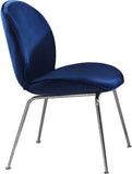 Paris Velvet / Engineered Wood / Metal / Foam Contemporary Navy Velvet Dining Chair - 19.5" W x 25" D x 34.5" H