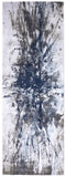 Gaspar Contemorary Abstract Splatter RUnner, SNow White/Ice Blue, 2ft-10in x 8ft