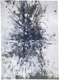 Gaspar Contemorary Abstract Splatter, Ice Blue/Silver Gray, 8ft x 11ft Area Rug