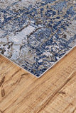 Gaspar Modern Abstract Deco Style, Ice Blue/Navy Blue, 8ft x 11ft Area Rug