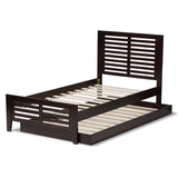 Baxton Studio Sedona Modern Classic Mission Style Dark Brown-Finished Wood Twin Platform Bed with Trundle