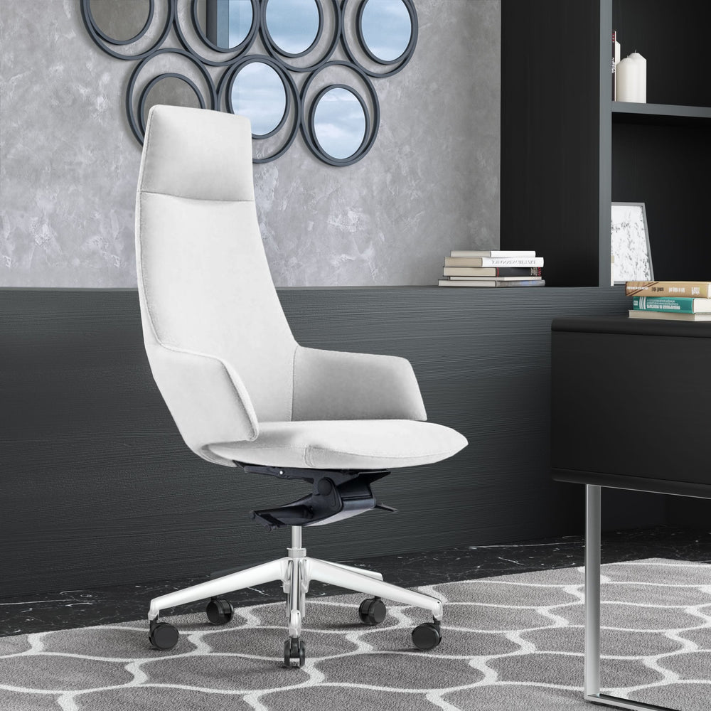 VIG Furniture Modrest Gates - Modern White High Back Executive Office Chair VGFUA1719-WHT-OC