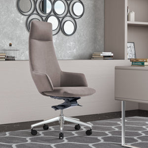 VIG Furniture Modrest Gates - Modern Grey High Back Executive Office Chair VGFUA1719-GRY-OC
