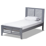 Baxton Studio Sedona Modern Classic Mission Style Grey-Finished Wood Twin Platform Bed