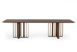 VIG Furniture Modrest Livia - Modern Walnut & Brass Stainless Steel Dining Table VGBBMI2005T-WGE-DT