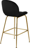 Paris Velvet / Engineered Wood / Metal / Foam Contemporary Black Velvet Stool - 21" W x 18" D x 38" H