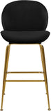 Paris Velvet / Engineered Wood / Metal / Foam Contemporary Black Velvet Stool - 21" W x 18" D x 38" H