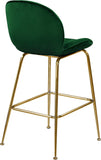 Paris Velvet / Engineered Wood / Metal / Foam Contemporary Green Velvet Stool - 21" W x 18" D x 38" H