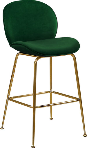 Paris Velvet / Engineered Wood / Metal / Foam Contemporary Green Velvet Stool - 21" W x 18" D x 38" H