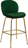 Paris Velvet / Engineered Wood / Metal / Foam Contemporary Green Velvet Stool - 21" W x 18" D x 38" H