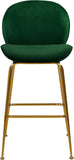 Paris Velvet / Engineered Wood / Metal / Foam Contemporary Green Velvet Stool - 21" W x 18" D x 38" H