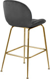 Paris Velvet / Engineered Wood / Metal / Foam Contemporary Grey Velvet Stool - 21" W x 18" D x 38" H