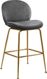 Paris Velvet / Engineered Wood / Metal / Foam Contemporary Grey Velvet Stool - 21" W x 18" D x 38" H