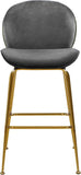 Paris Velvet / Engineered Wood / Metal / Foam Contemporary Grey Velvet Stool - 21" W x 18" D x 38" H