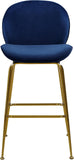 Paris Velvet / Engineered Wood / Metal / Foam Contemporary Navy Velvet Stool - 21" W x 18" D x 38" H