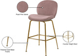 Paris Velvet / Engineered Wood / Metal / Foam Contemporary Pink Velvet Stool - 21" W x 18" D x 38" H